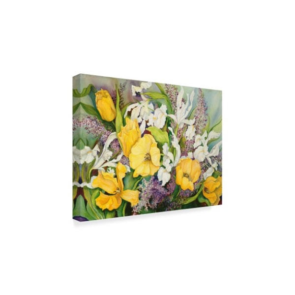 Joanne Porter 'Yellow Tulips White Iris Heather' Canvas Art,35x47